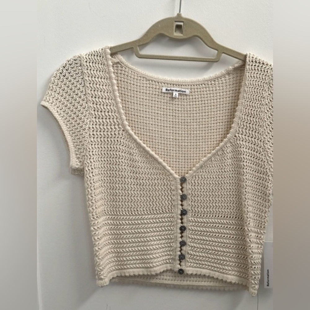 reformation crochet top